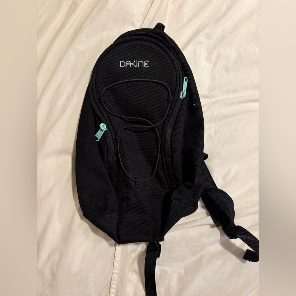 Dakine Black Backpack with Teal Details